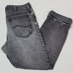 𝅺VINTAGE Black Distressed Lee Jeans Union Made Grunge